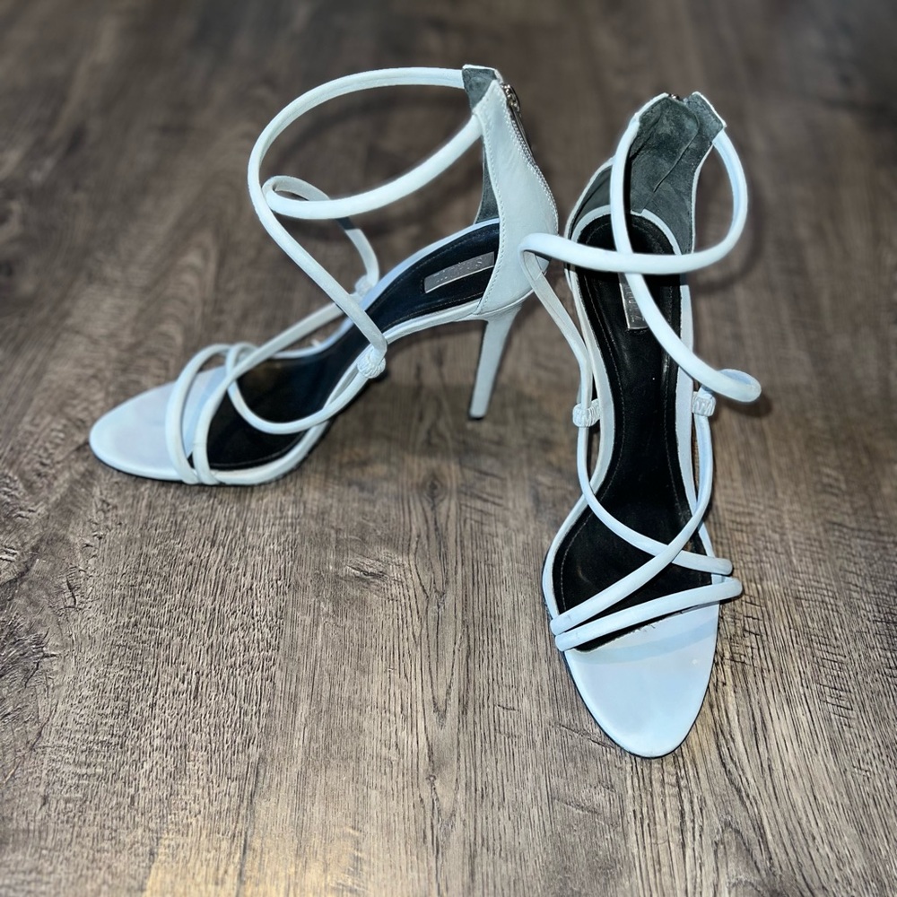 Schutz Blue Brazilian Strappy NOBUK GOURMANINE High Heel Sandals Size 10B